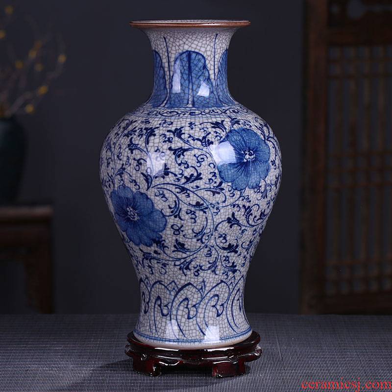 Jingdezhen ceramics guanyao classical arts and crafts of blue and white porcelain vase hand - made under glaze color antique home furnishing articles