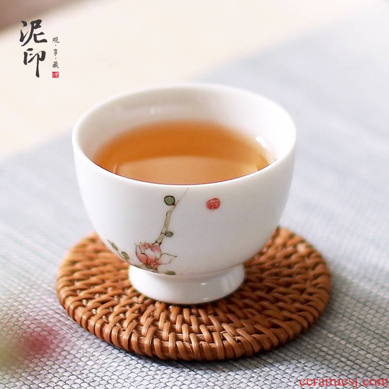 Kung fu tea cups mud seal single cup sample tea cup hand - made ceramic masters cup with the personal office small tea cups