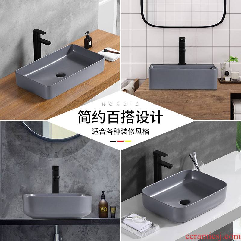 Northern wind stage basin sink square household bathroom ceramic lavatory sink basin the pool that wash a face