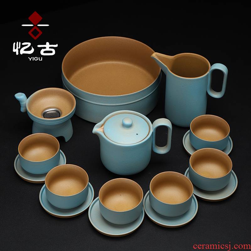 Have the ancient Japanese coarse ceramic tea set new Chinese style household contracted teapot teacup ceramic tea set