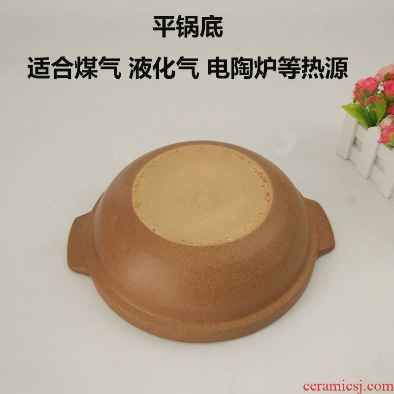 Soil casseroles, high temperature resistant ceramic small casserole stew boil soup flame household gas shallow clay pot stew