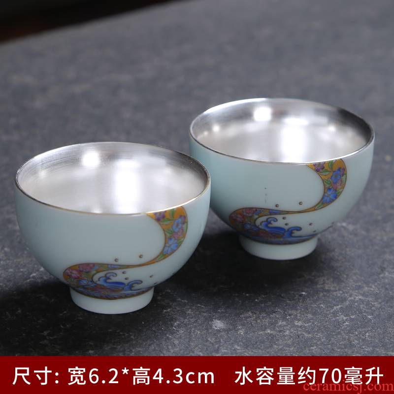 Celadon ceramic sample tea cup gold 24 k gold cup home of kung fu tea cups fragrance - smelling cup white porcelain cups