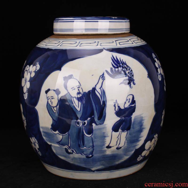 Pure checking porcelain of jingdezhen folk old man the way old POTS do old antique reproduction antique collection furnishing articles