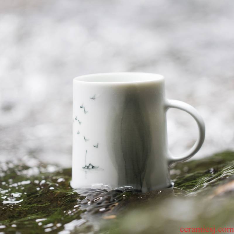 Landscape travel hand - made couples cup for cup of jingdezhen ceramic mugs household male glass cup children creativity