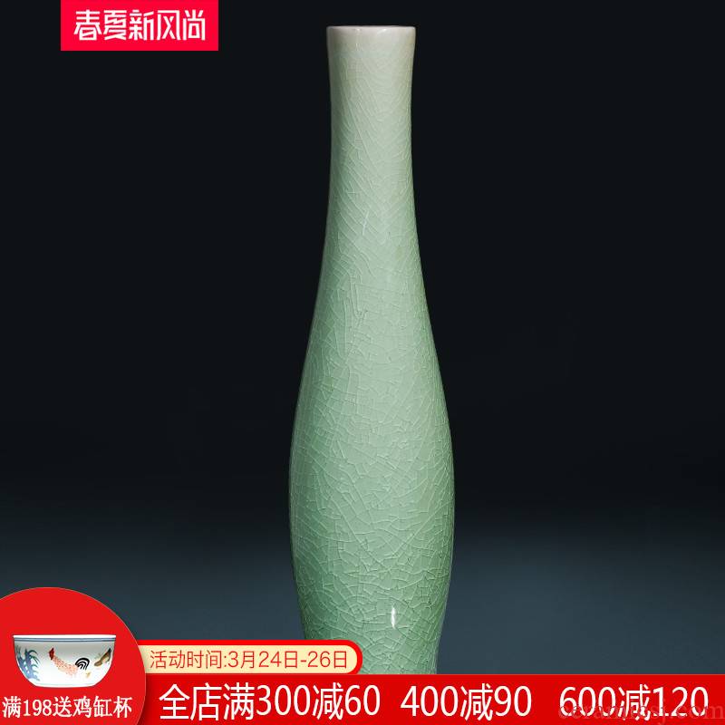 Jingdezhen ceramics, vases, flower arranging furnishing articles archaize crack glaze goddess of mercy bottle dry flower of new Chinese zen floral outraged