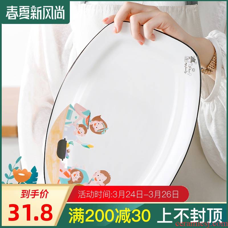The Original creative ceramic plate dish dish fish dish network home New Year a quotation steak dinner plate package dumplings plate plate of a rectangle
