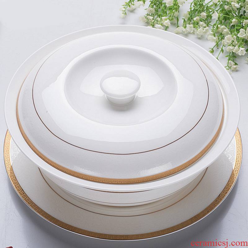 Tangshan ceramic tableware 9 inches product pot lead - free ipads porcelain ceramic soup pot soup bowl with cover large soup bowl