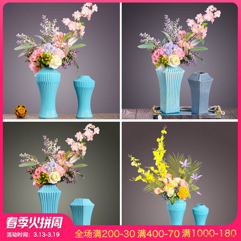 Creative vase furnishing articles European modern contracted sitting room table simulation flower flower crafts ceramics ornament