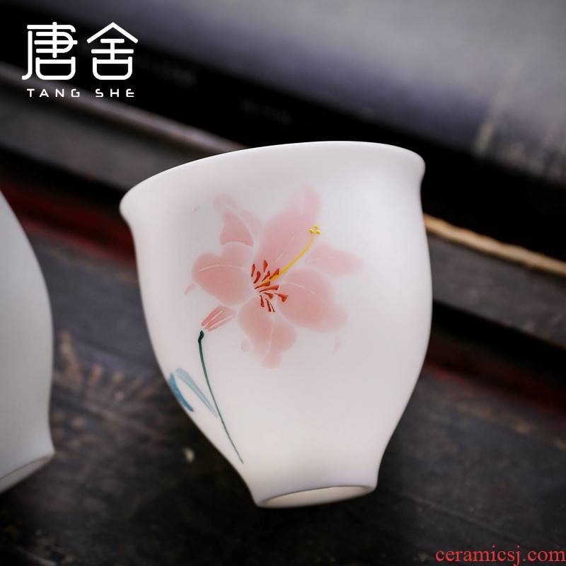Don difference up hand - made ceramic cups sample tea cup dehua white porcelain personal cup thin foetus master cup creative kung fu tea set