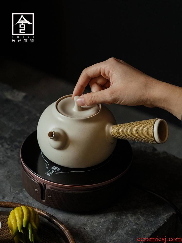 Ceramic side the boiling kettle boil tea ware suit the jug white tea tea stove electric TaoLu boiled tea household Ceramic furnace