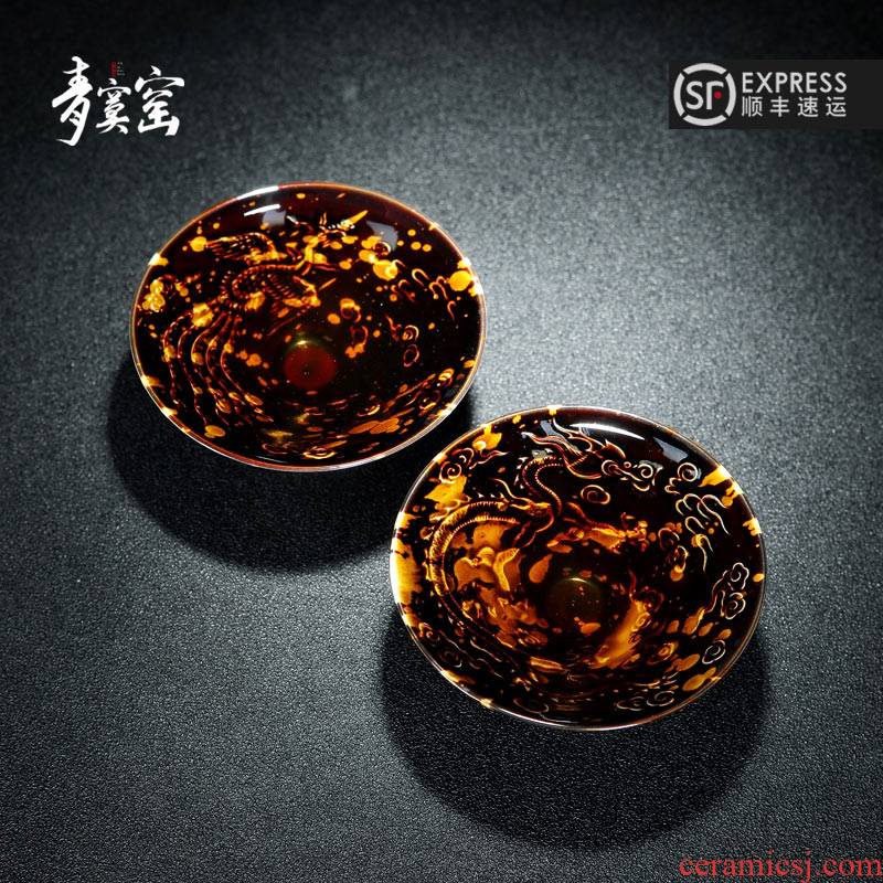 A single bowl of jingdezhen ceramics master cup single CPU manual hawksbill glaze tea cup, individual sample tea cup