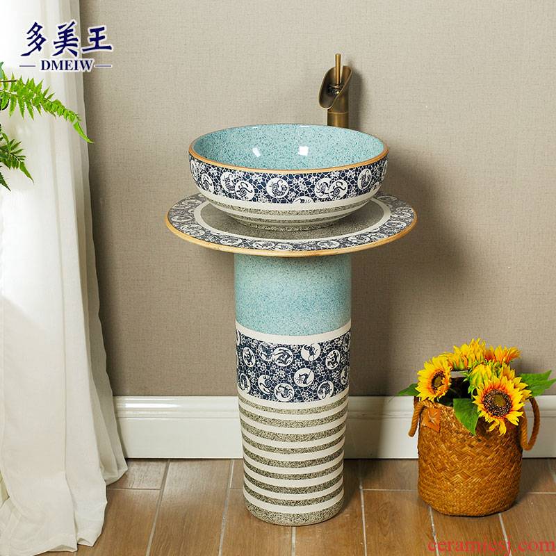 Chinese creative pillar type lavatory antique household ceramics column basin to wash your hands a whole floor Chinese zodiac