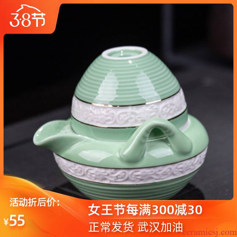 Ya xin company hall ceramic cup to crack a pot of a single portable travel tea tea set gift giving women the name plum blossom put