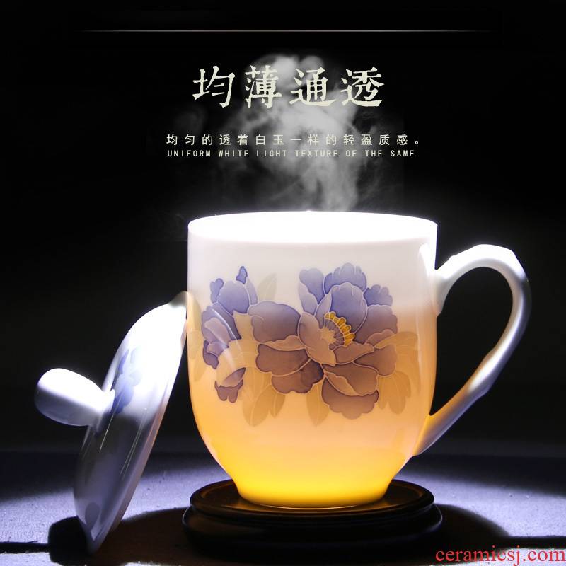 New liling porcelain teacup large capacity and household hand - made under glaze color porcelain cup tea cup can be customized