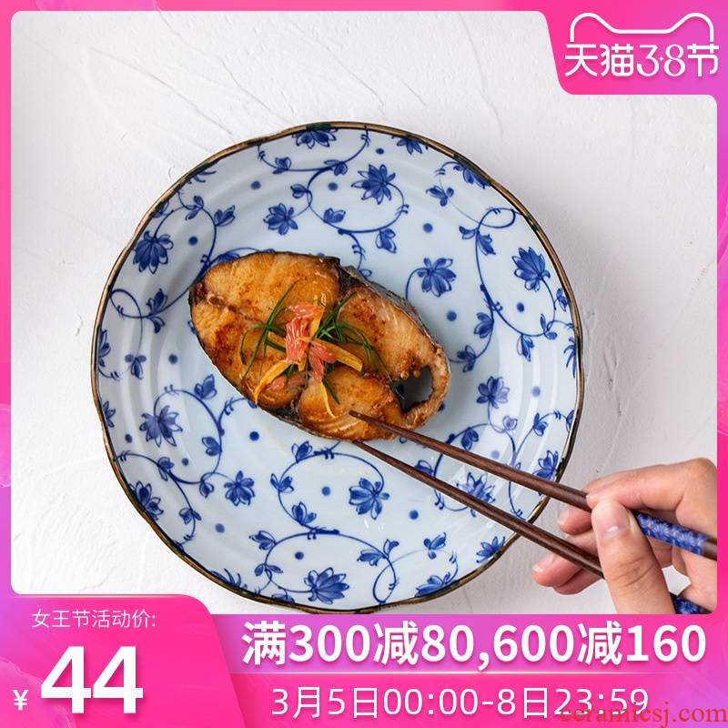 Meinung burn Japanese contracted household light ceramic disc fish dish restoring ancient ways is 8.5 inch big breakfast tray