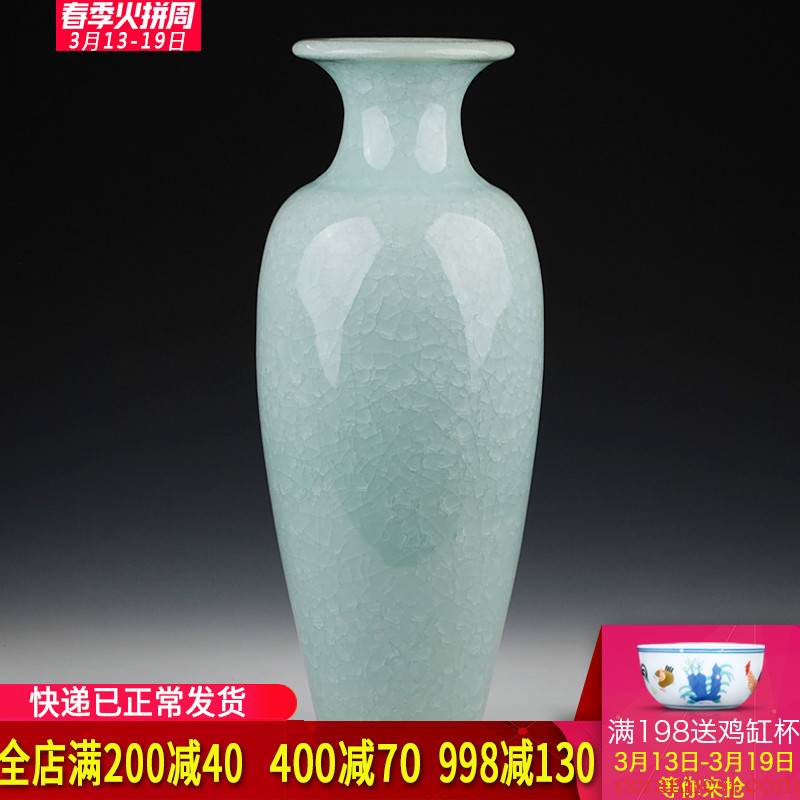 Jingdezhen ceramics archaize crack jun porcelain glaze white big vase modern living room furniture decoration pieces of borneol