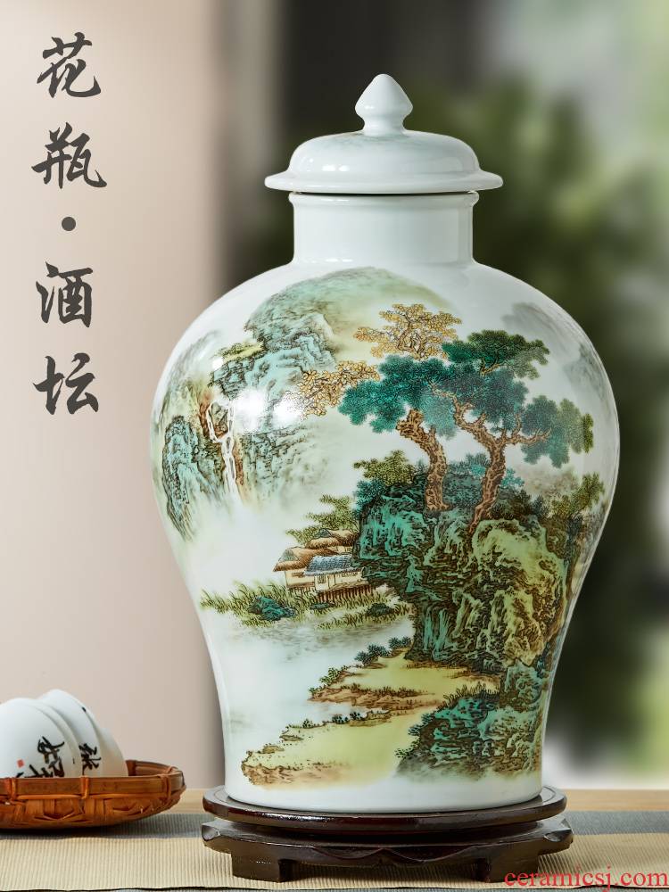 Jingdezhen ceramic jars leading wine jar 10 jins 20 jins 30 jins home general jugs tank sealing water expressions using