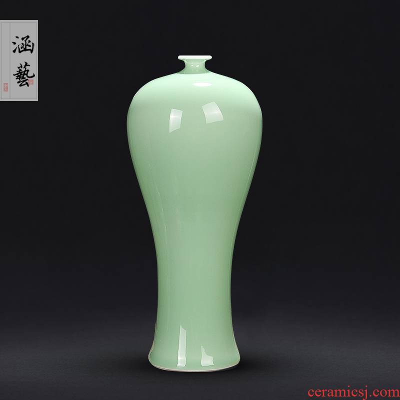 Jingdezhen ceramics vase shadow blue glaze flower arranging the sitting room of Chinese style home furnishing articles rich ancient frame decoration craft gift