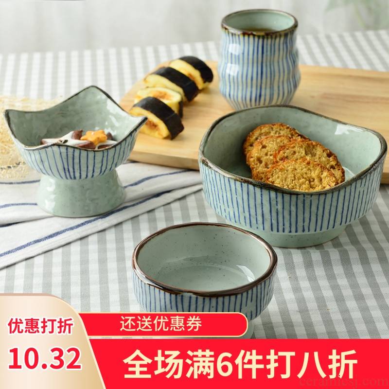 Three ceramics high sugar water bowl bowl individual Japanese creative chafing dish bowl bowl dessert bowl household tableware bird 's nest