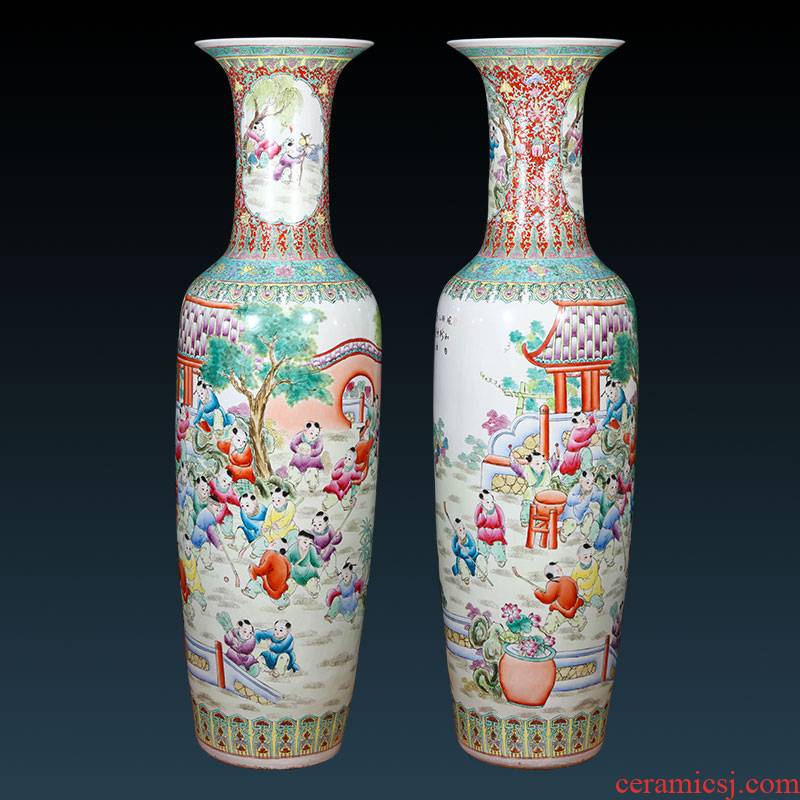 Jingdezhen ceramics hand - made pastel of large vases, Chinese style living room TV ark, home furnishing articles