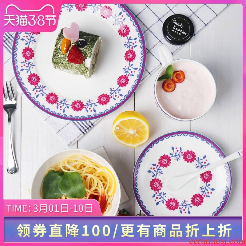 Think hk to ipads China creative steak dinner plate plate retro Nordic move tableware ceramics pasta plates for breakfast