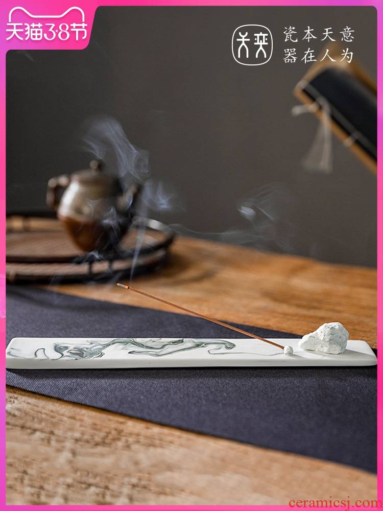 "Ink painting" joss stick inserted incense is the present day yi ceramics incense incense seat sit new Chinese teahouse creative furnishing articles