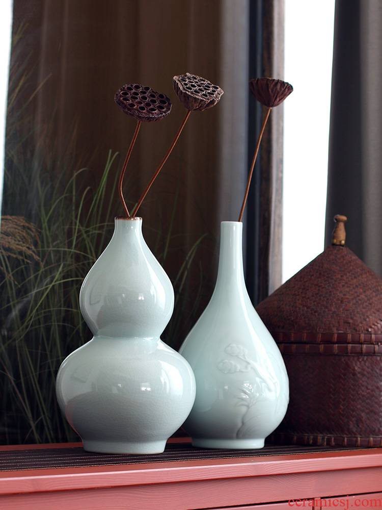 Longquan celadon vase gourd bottle flask ceramic vase vases, flower vases, the clear soup WoGuo for Buddha