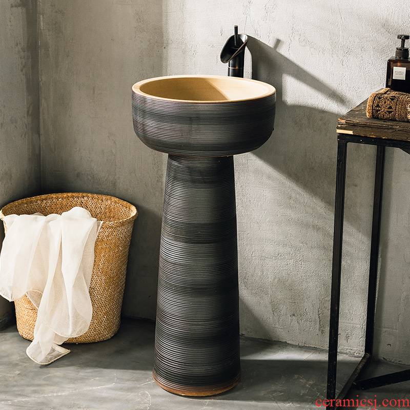 Pillar industry wind bar retro ceramic lavatory basin one of the basin that wash a face to wash your hands, small family the console