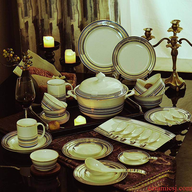 Ipads China tableware suit dish bowl sets jingdezhen dishes European - style key-2 luxury court dishes suit household composition