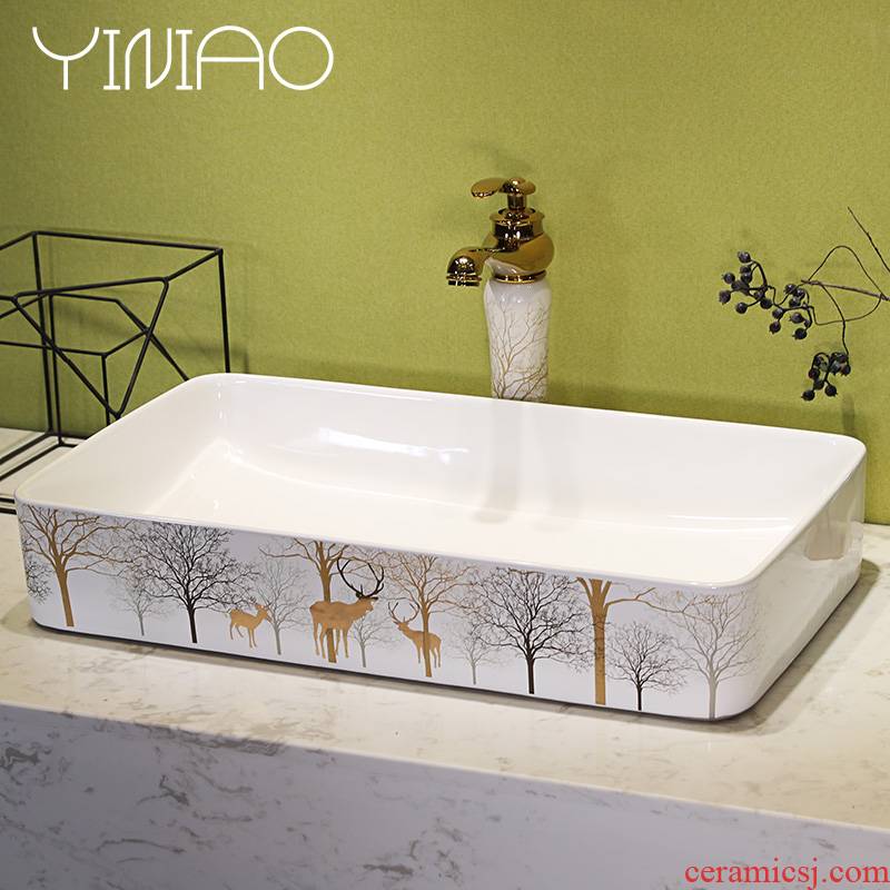The stage basin sink toilet lavatory ceramic household sink to wash face basin rectangular Nordic art
