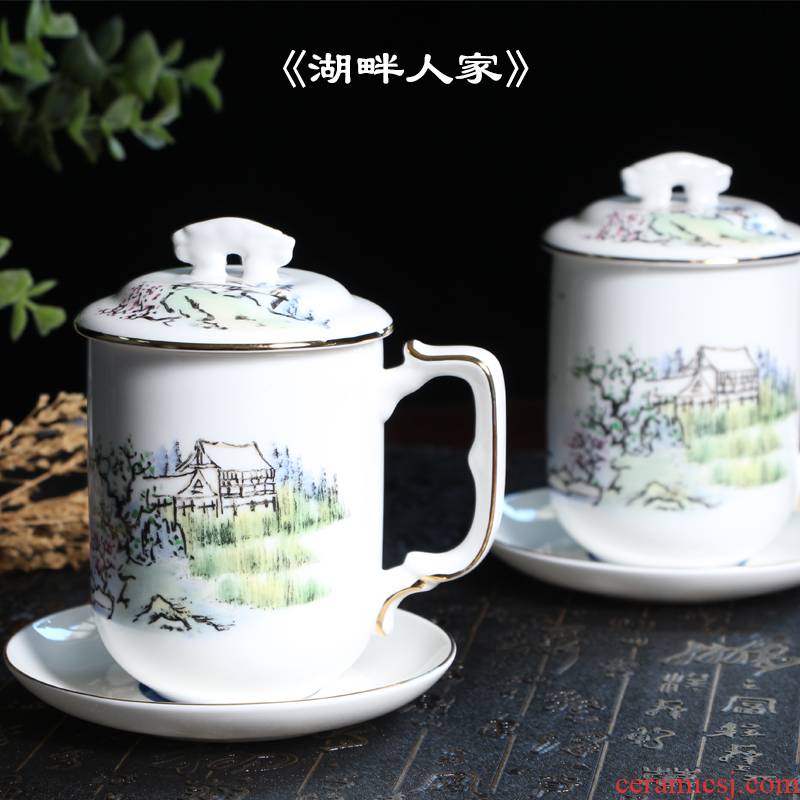 2019 Tang Shanhong rose ipads porcelain cup cup meeting office cup high - capacity ceramic cup with cover