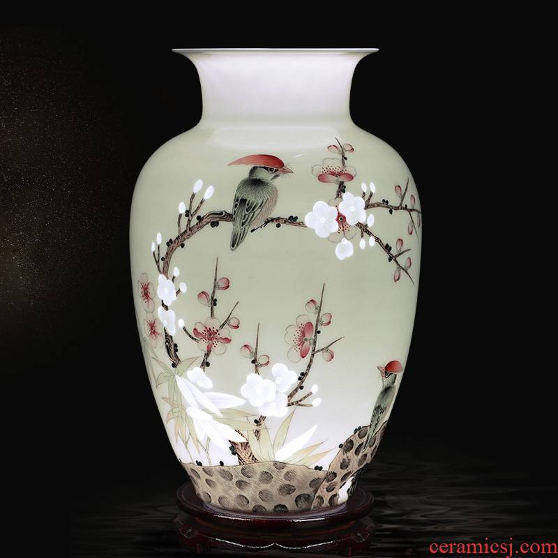 Creative thin foetus and exquisite porcelain jingdezhen ceramics vase furnishing articles sitting room flower arranging manual hand - made Chinese style decoration
