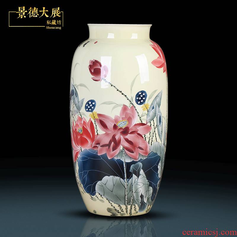 Jingdezhen ceramic vase creative dry flower flower arranging Chinese style restoring ancient ways I and contracted home sitting room adornment is placed