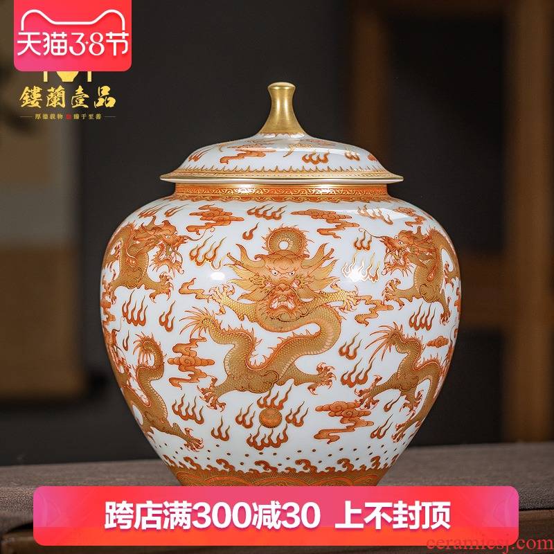 Jingdezhen ceramic all hand - made alum red see colour tea, Kowloon warehouse large tea pot seal pot of tea store to receive