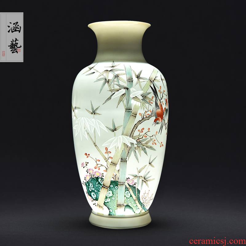 Jingdezhen ceramic knife clay hand - made vases, flower arranging Chinese style household living room TV cabinet decoration handicraft furnishing articles