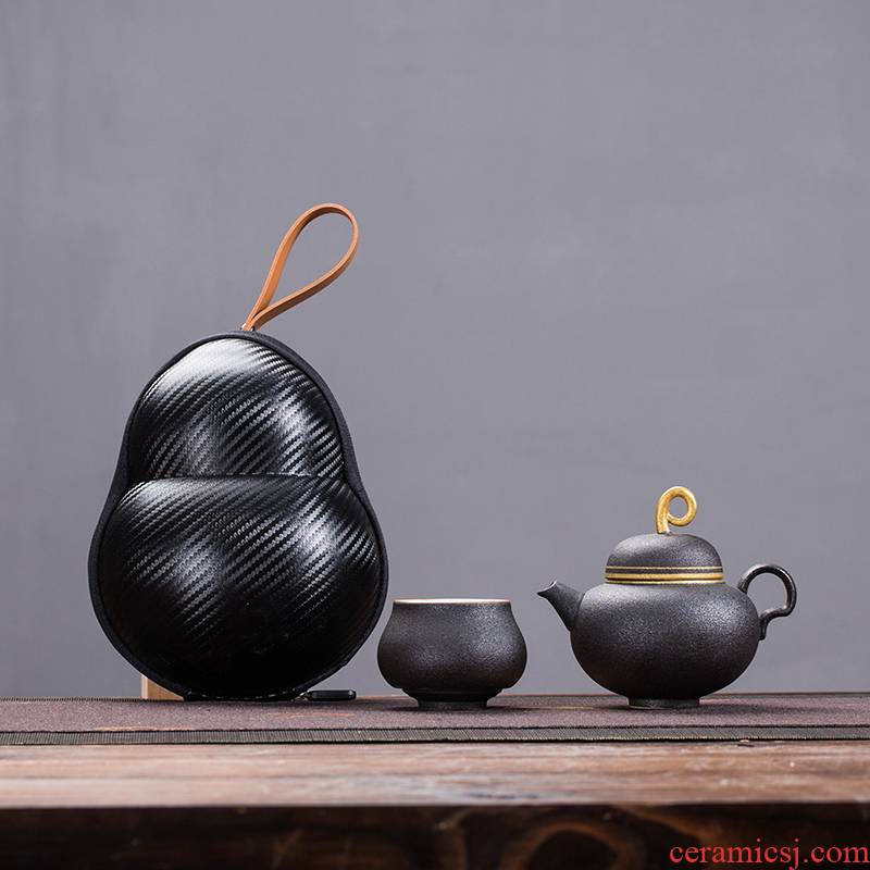 Zhuo travel royal ceramic tea set a pot of a single mini portable kung fu tea set office household contracted