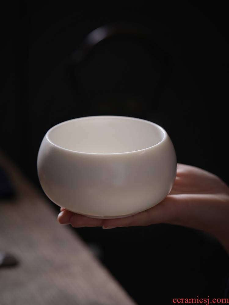 Jiangnan past ceramic tea set tea accessories small household suet jade white porcelain cup tea wash to wash water jar