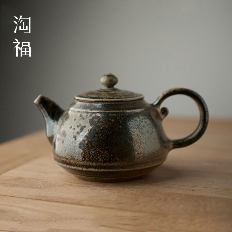 Taiwan Wu Jinwei to burn pot of checking ceramic teapot single pot of black tea teapot kung fu tea set collection
