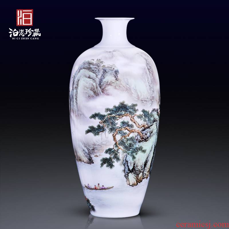 High - quality goods of jingdezhen ceramics hand - made heavy famille rose red cliff night cruise on the new Chinese style household adornment bottle vase furnishing articles