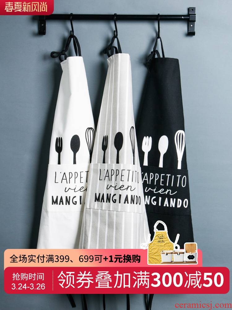Porcelain color beauty of Japanese han edition fashion creative waterproof cloth art bust apron household kitchen cooking oil overall