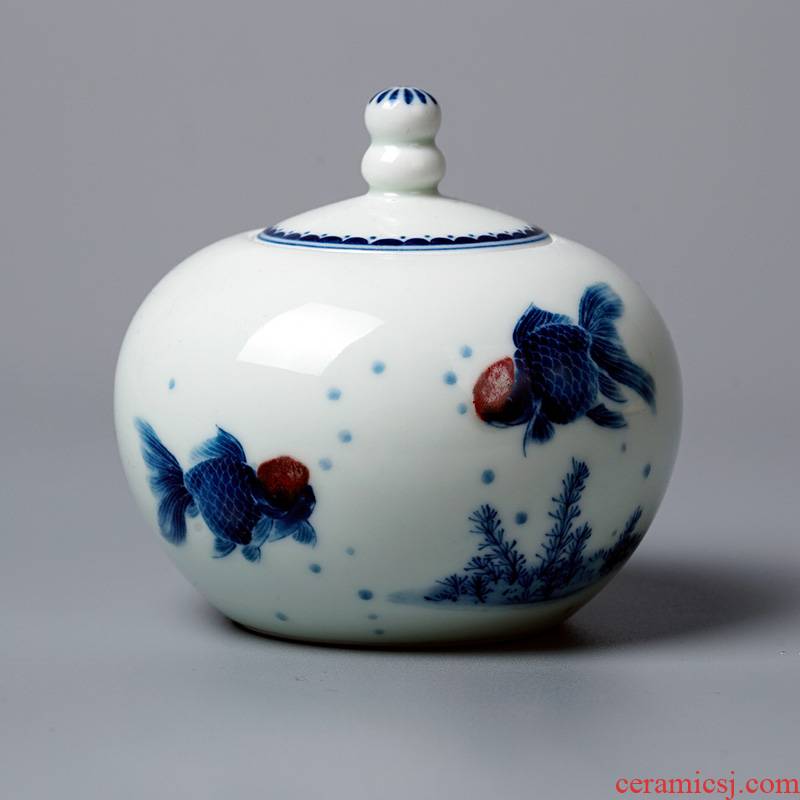Lin Yuehong hand - made youligong gold, the ceramic tea canister to large high - end portable household seal pot