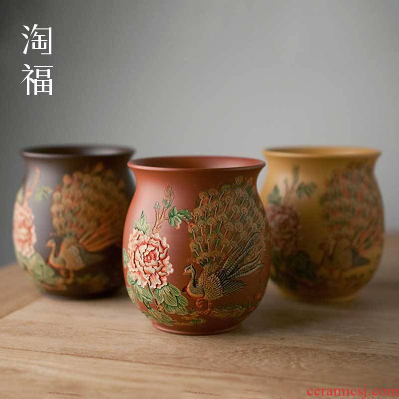Pure manual yixing purple sand cup ceramic cups from the master sample tea cup cup single cup tea set to collect small cups