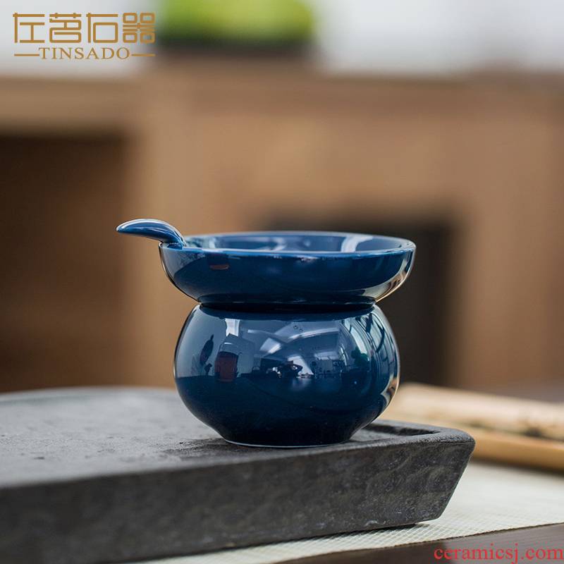 Egrets ji blue glaze tea is tea filter creative move filter kung fu tea accessories) a cup of tea bucket ceramics