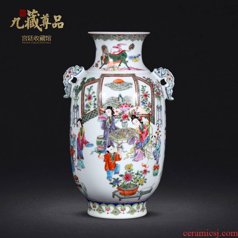 Archaize of jingdezhen ceramic hand - made pastel court had the sitting room of Chinese style of modern home decoration decoration process