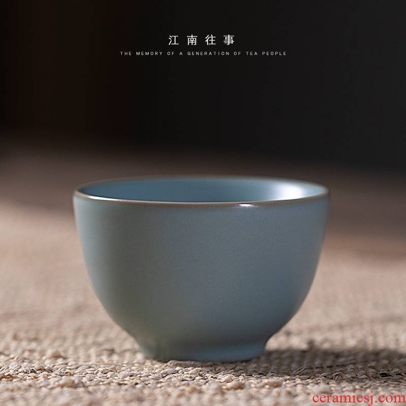 Jiangnan past your up sky blue bentley cups sliced open cups kung fu tea tea ceramic sample tea cup, small cup