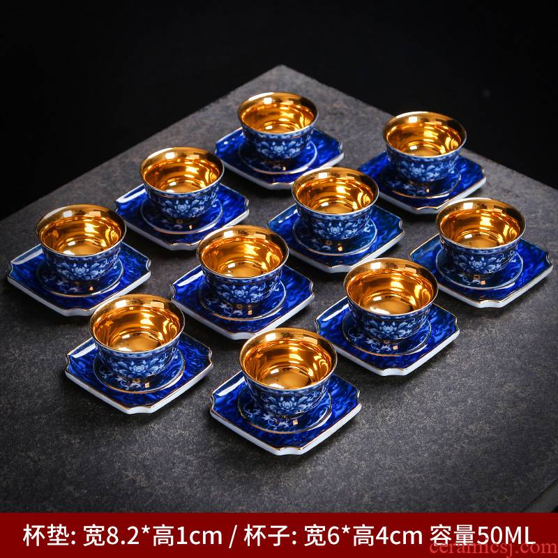 Jingdezhen blue and white porcelain teacup ceramic cups single CPU master cup kung fu tea tea set, the bowl sample tea cup