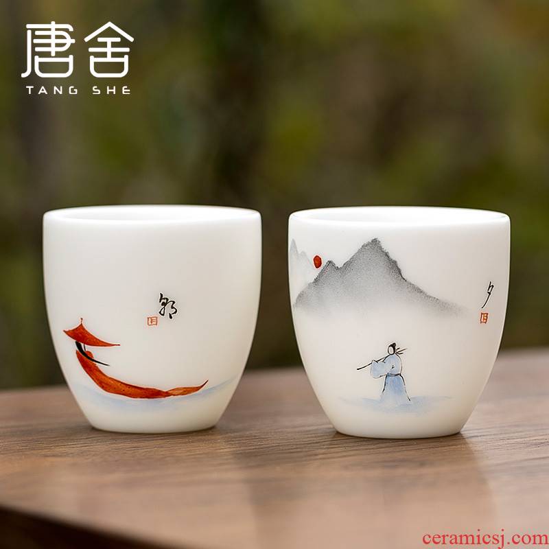 Tang s hand - made couples to master cup wedding gift porcelain cup daily kung fu tea cups sample tea cup single CPU