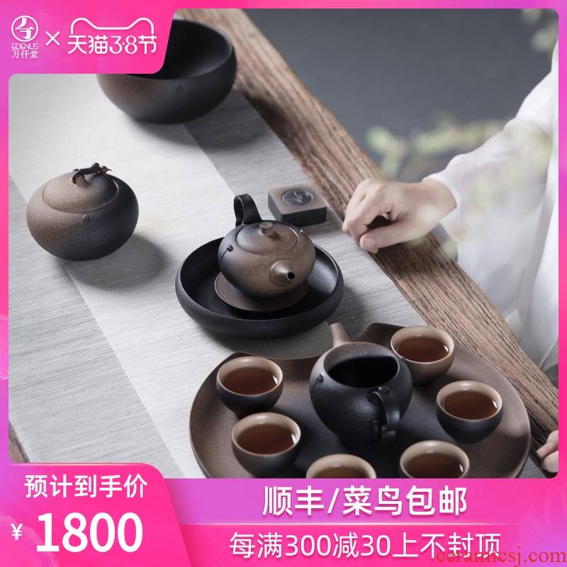 M letters kilowatt/hall 6 new ceramic whole set tea service suit household kung fu tea with tea tray bodhi of a complete set of stay