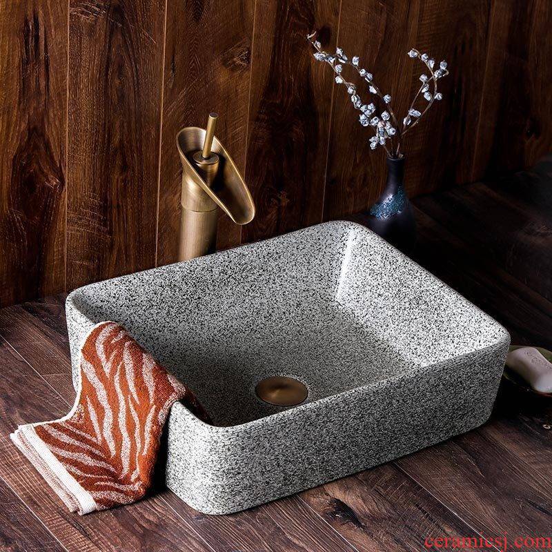 Jingdezhen ceramic stage basin plate of a rectangle creative Chinese contracted hotel toilet art the pool that wash a face to wash your hands
