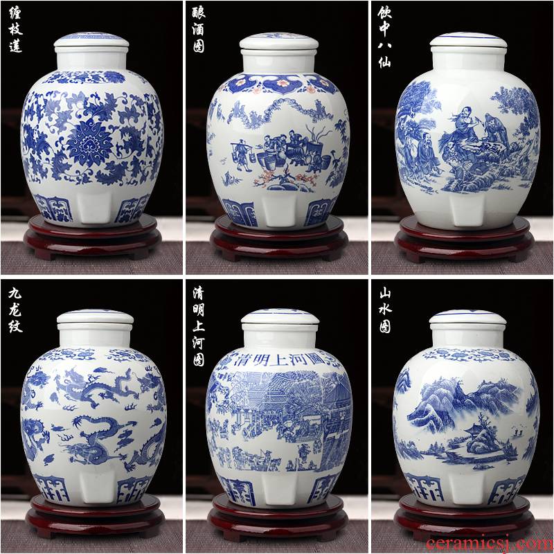 An empty bottle of jingdezhen ceramic pottery jars 10 jins 20 jins 30 jins 50 kg mercifully it home wine container